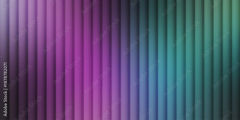 Obraz premium Futuristic Glass Distortion Gradient Background Featuring Texture, Vertical Wave Lines, Grain Effect, and Cool Neon Blurry Lighting. Glass, Abstract, Modern Backgrounds.