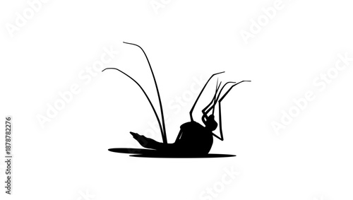 killed mosquito symbol, black isolated silhouette