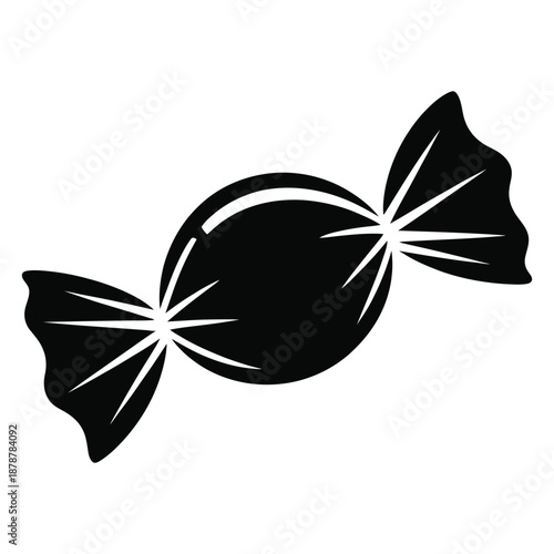 Illustration of wrapped candy silhouette vector isolated on transparent background yummy sweets confectionery product delicious treat holiday celebration design