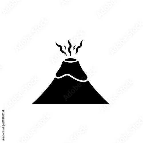 Volcano Silhouette: This stark image of a volcano captures the raw power of nature, with billowing smoke ascending from its peak.
