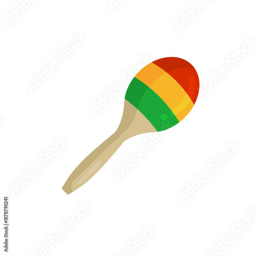 Colorful mexican maraca shaker, vector illustration
