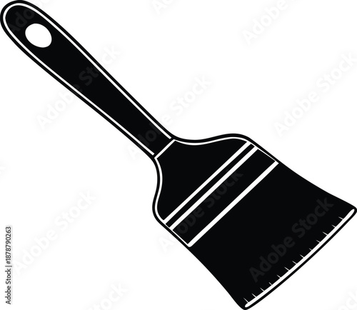 Classic painters brush tool vector illustration, Home improvement artistic equipment outline symbol