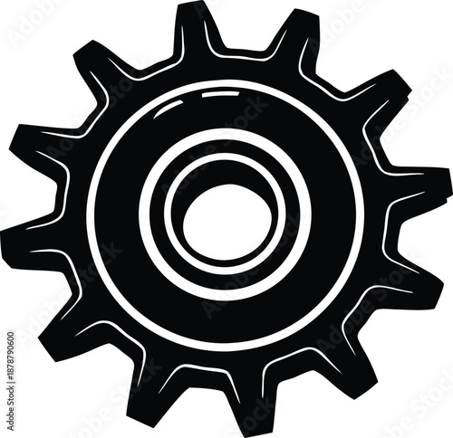 Industrial mechanical gear cog wheel symbol, Mechanics setting options system icon