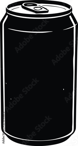 Generic aluminum beverage can illustration, Empty drink packaging design element