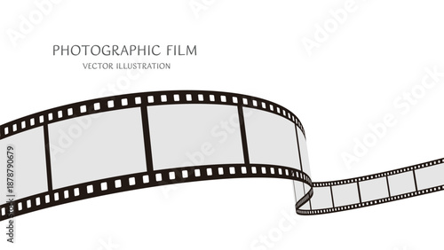 16:9の背景素材：ダイナミックな動きをした35mm写真フィルムのベクターイラストデータ