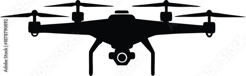 Modern drone quadcopter with camera, Unmanned aerial vehicle technology