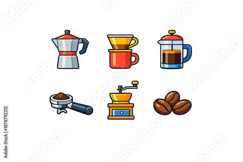 Coffee Making Equipment Icons