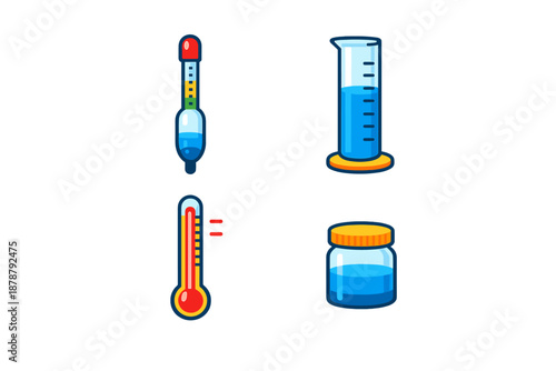 Scientific laboratory equipment icons