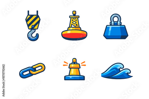 Nautical and Industrial Icons Set