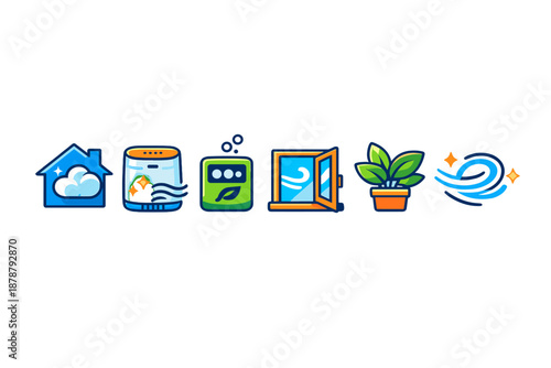 Smart home air quality icons