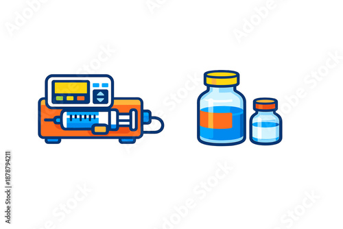 Medical infusion pump and medicine vials