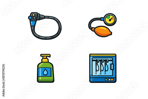 Medical and laboratory equipment icons