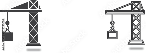 A , Lifting machine icon, Heavy machinery icon, Loading machine, Goods handling, Warehouse equipment, Material handling machin, commercial, use, icons