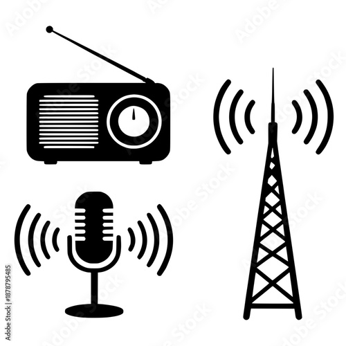 Wallpaper Mural retro radio icon Torontodigital.ca