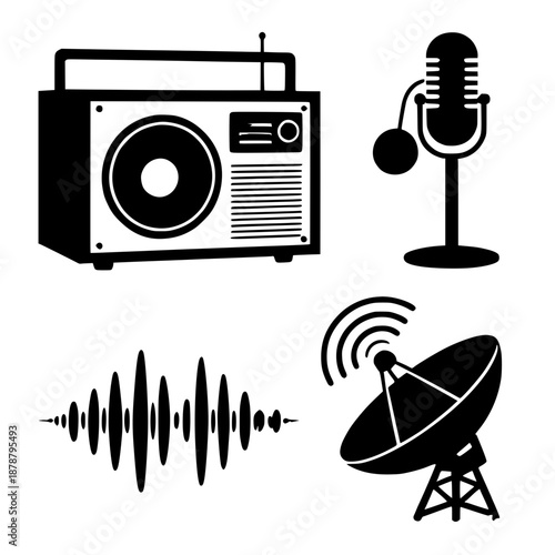 Wallpaper Mural retro radio icon Torontodigital.ca