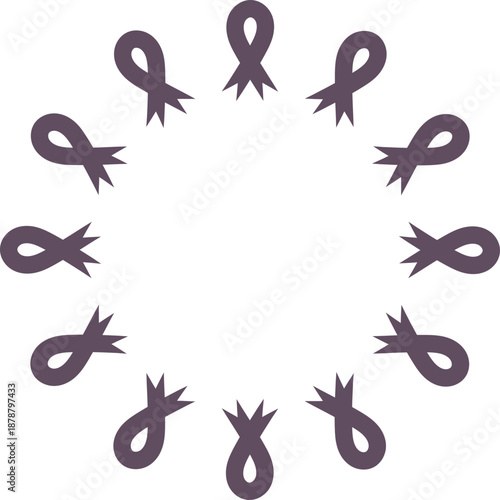 Cancer Awareness Ribbon icon. World Cancer Day Symbols. Oncology emblem, charity sign, cancer prevention awareness, hope, medical campaign.