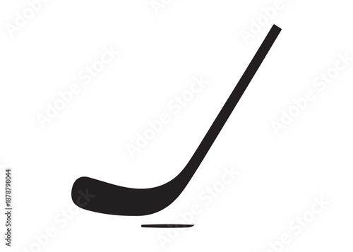 hockey stick logo silhouette and puck vector, hockey stick logo icon silhouette, ice hockey player silhouette vector, vector of black silhouette of hockey stick puck vector on white background