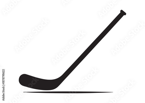 hockey stick logo silhouette and puck vector, hockey stick logo icon silhouette, ice hockey player silhouette vector, vector of black silhouette of hockey stick puck vector on white background