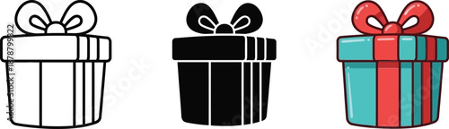 Valentine's day Colorful gift boxes with ribbons and bows for decoration