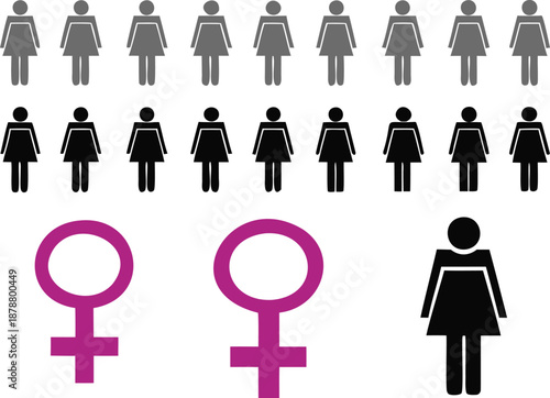 International Women’s Day Female Symbol Crowd Copy Space Vector Poster, Adobe Illustrator Artwork