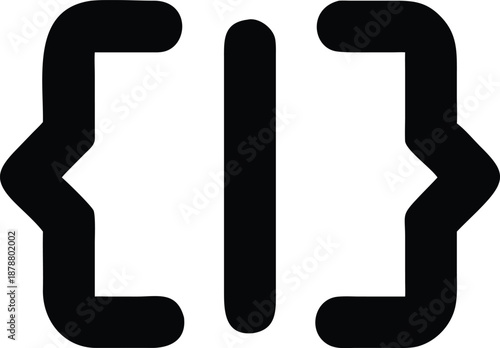 Black curly bracket symbol on white background