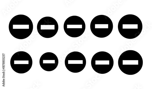 High Contrast No Entry Pictogram Icons Set Black and White Vector Illustration