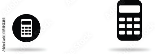 ICONS Calculator icons set simple flat design for finance apps and web elements isolated on white