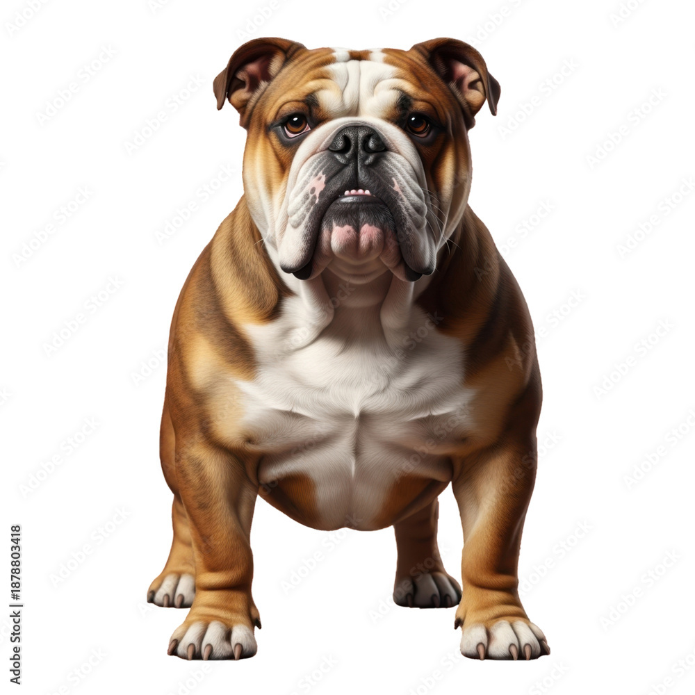Fototapeta premium Bulldog portrait isolated on transparent background