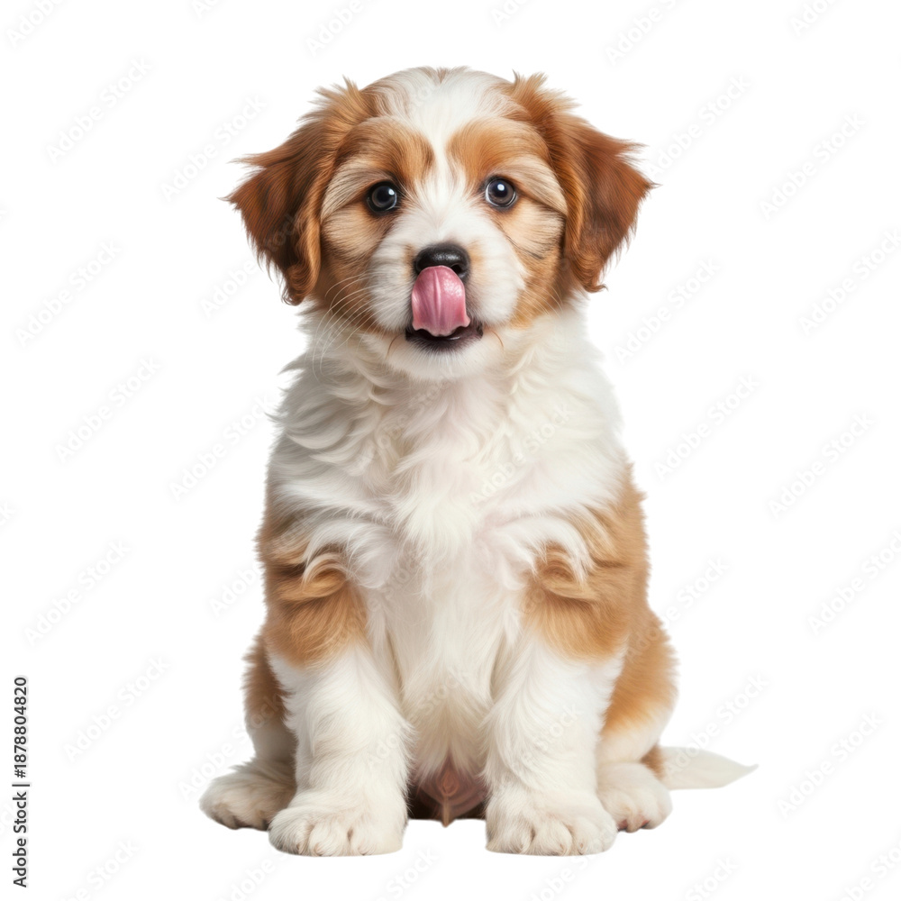 Fototapeta premium Playful puppy isolated on transparent background