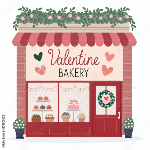 Valentine's Day special bakery decoration. 