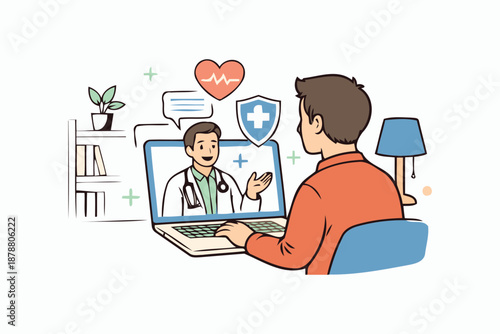 telemedicine online doctor consultation laptop