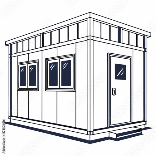 Urban Infill Modular Shift Building, Temporary Sustainable Housing Unit for Modern City Development and Compact Architecture Design