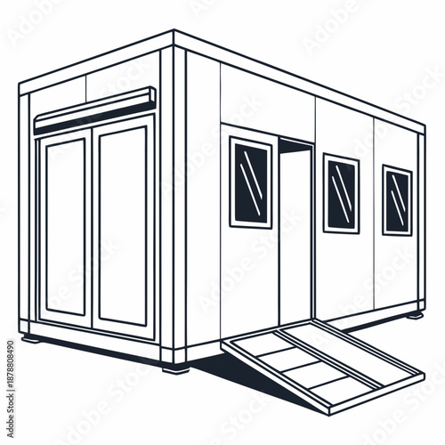 Modular Shift Building with Foldable Extensions, Portable and Expandable Prefabricated Shelter Unit for Flexible Space Requirements