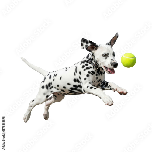 Wallpaper Mural Dalmatian puppy playing with tennis ball isolated on transparent background Torontodigital.ca