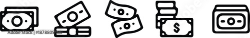 cash money icons vector illustration dollar currency 
