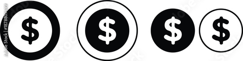 dollar sign symbol  sing icon set vector illustration 
