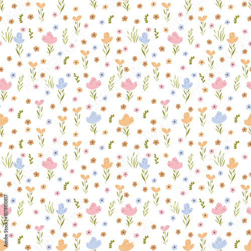 Floral seamless pattern. Small little flower background. Repeat pattern. Ditsy print.