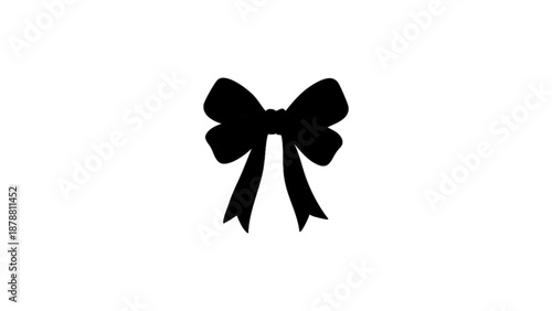Vector silhouette of a ribbon with white background
