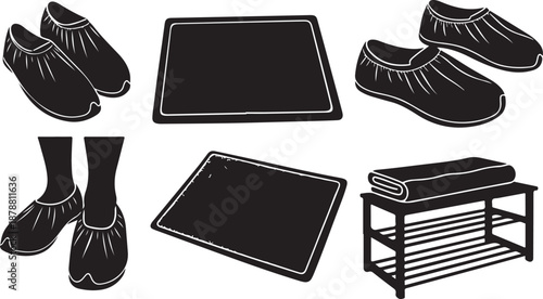 Shoe covers and mats for cleanliness and hygiene purposes