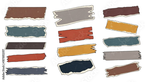 Collection of assorted leather strips in various colors and textures displayed together