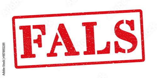 Red false ink stamp with grunge texture vector stock illustration