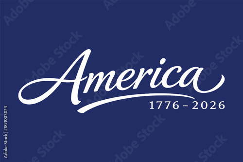 America 250 Years Anniversary Script Logo