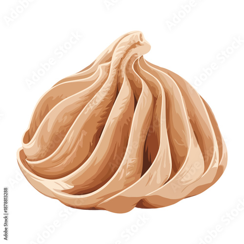 Swirl of chocolate frosting isolated on white background, Vector, illustration