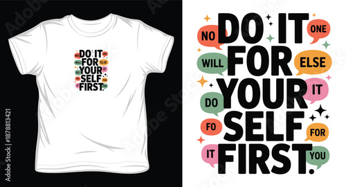 No one else will do it for you motivational quote for self realization in colorful speech bubbles graphic