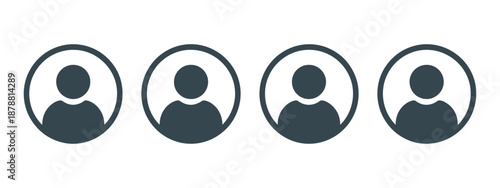 User Avatar Icon minimalist grey profile illustration for website, app, UI UX, account placeholder, and contact identification on white background.