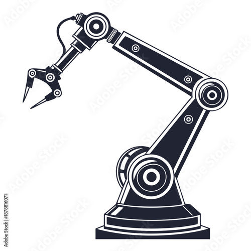 Industrial robot arm in action