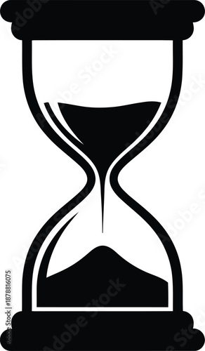 Hourglass icon showing sand flowing from top bulb to bottom bulb representing passage of time measurement concept