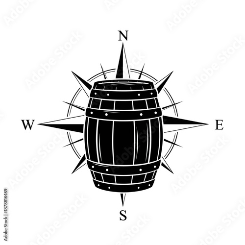 World Whisky Day barrel compass silhouette navigation concept