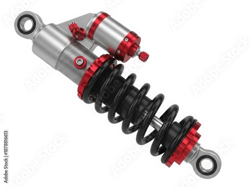 Motorcycle rear shock absorber with spring