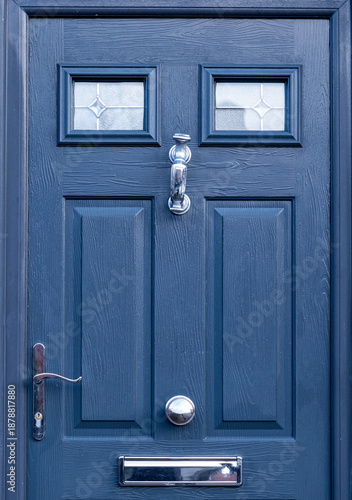 Front door with door knocker